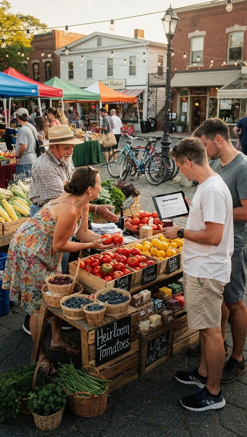 Turysta przeglądający mapę z informacjami o lokalnych atrakcjach.