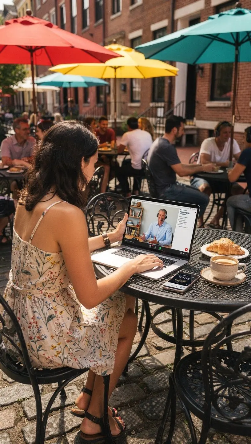 Grupa turystów zwiedzających lokalny rynek w słoneczny dzień